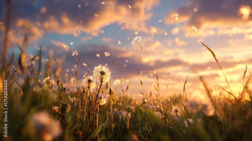 Obraz premium sunset in the grass