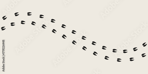 Impala footprints vector. Wild animal paw prints 