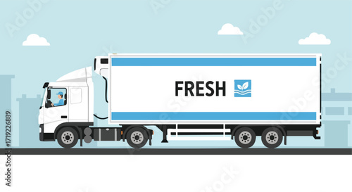 Refrigerated Semi-Truck for Fresh Food and Product Delivery