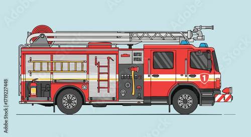 Firefighter Ladder Truck for Emergency Response