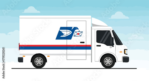 Mail Delivery and Postal Service Truck
