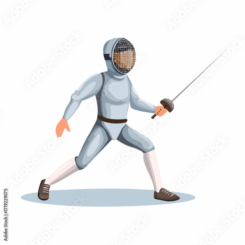 Fencer in Action A Dynamic Illustration of Swordsmanship and Agility