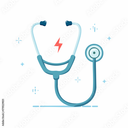 Stethoscope for health checkup concept metaphor isolated on a white background