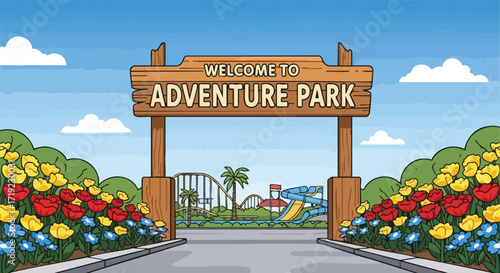 Welcome Entrance to a Fun Adventure Park
