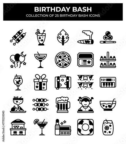 Birthday Bash. Collection of 25 Birthday Party Icons