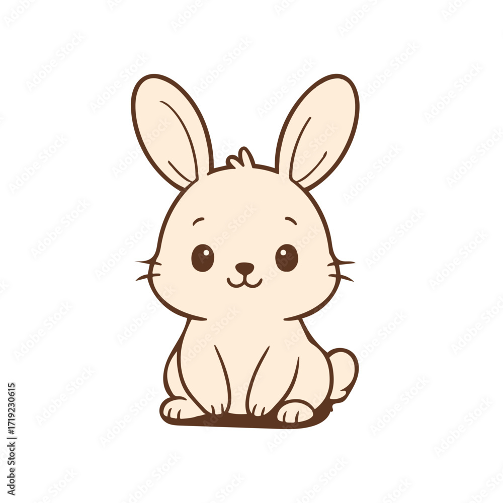 Obraz premium vector illustration of a cartoon rabbit