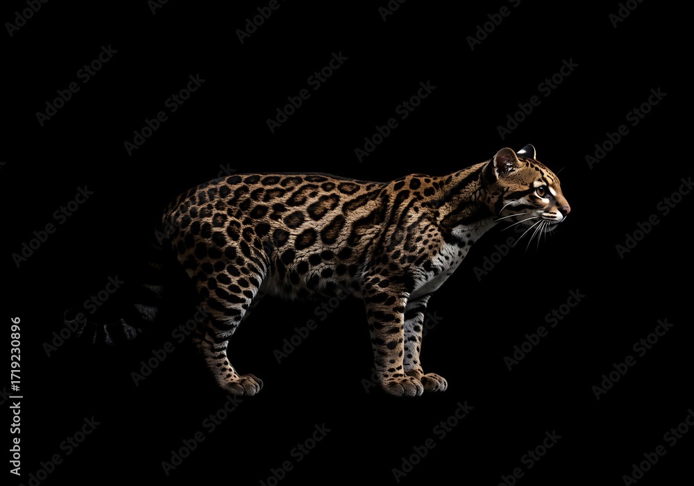 Naklejka premium Jaguarundi profile studio shot