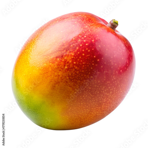 Ripe mango whole isolated on transparent background