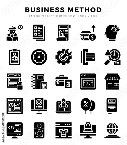 Business Method Icon Bundle 25 Icons for Websites and Apps