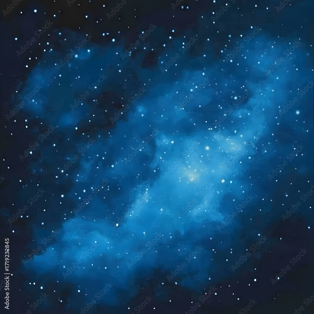 Fototapeta premium Stunning Blue Nebula Space Background Cosmic Starscape Galaxy Night Sky