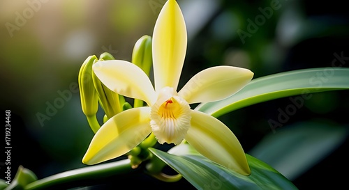 Elegant vanilla flower blossom radiating natural beauty