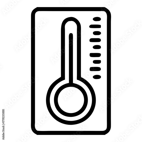 Thermometer Icon Vector Black White Temperature Medical Illustration