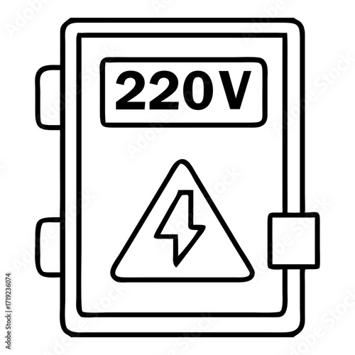 Electrical Panel Warning Sign High Voltage Danger Illustration