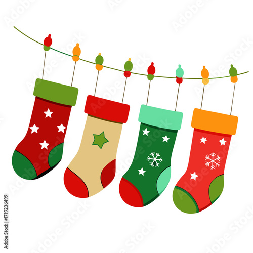 christmas socks isolated on white background