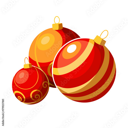 christmas balls isolated on white