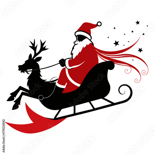 santa claus on sledge