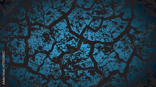 Old Concrete Wall Crack Texture with Dry Soil Ground Fractures, Vintage Black and White Distressed Grunge Surface Vector Illustration