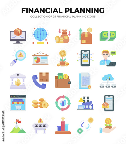 Financial Planning Icons. 25 Essential Icons for Business