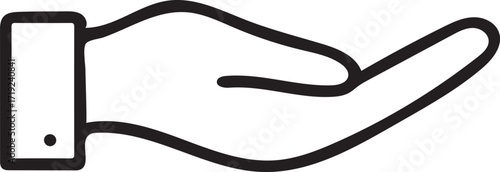 Open hand ready to help, give or receive.

