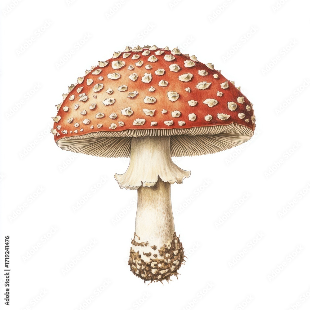 Obraz premium Mushroom illustration botanical detailed.