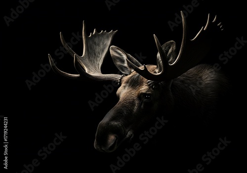 Moose portrait silhouette