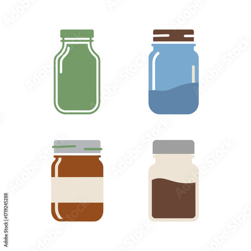 Collection of various jars for storage and packaging.