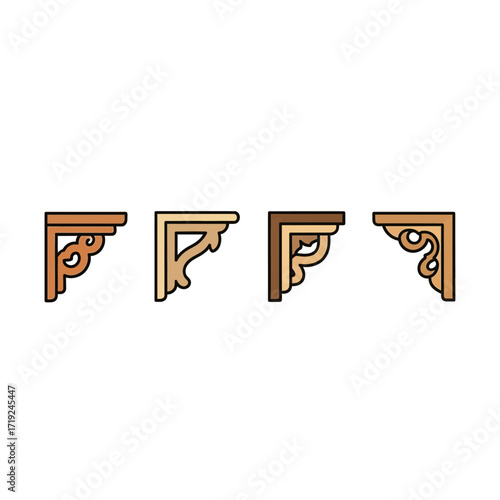 Decorative Wooden Brackets Collection Architectural Elements.