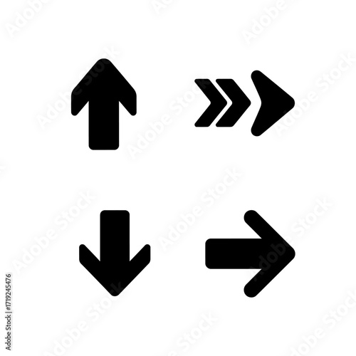 Directional arrow symbols representing movement and navigation concepts.