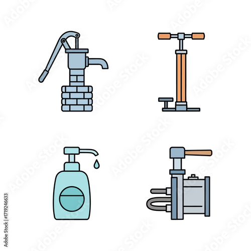 Various types of pumps for different purposes and applications.