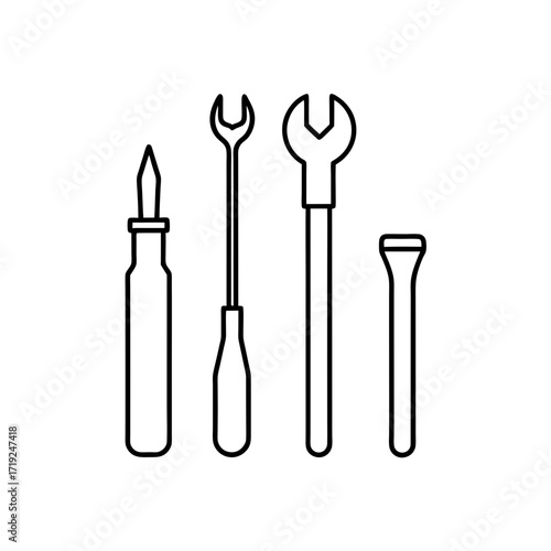 Outline of assorted hand tools