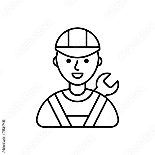 Illustration of repair person