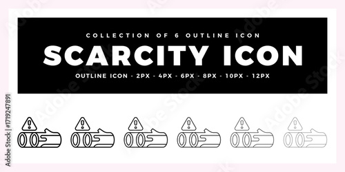 Pack of 6 Outline Vector Scarcity icon