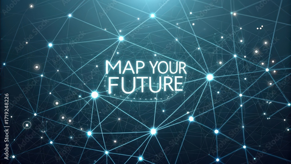 Fototapeta premium Digital Network Visualization for Future Planning and Strategy