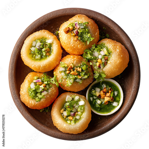 Pani Puri on a plate Sweet Sour Mix