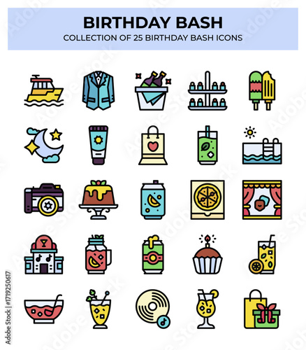 Birthday Bash. Collection of 25 Birthday Party Icons