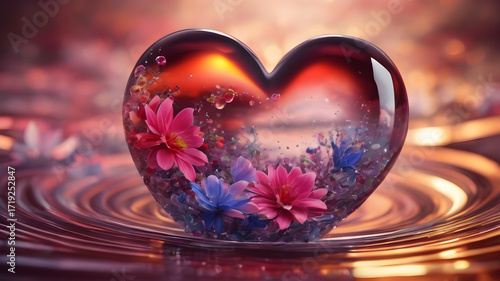 Heart shape for Love concept, Valentine's Day concepts. love symbol, concept for Valentine's Day, wedding etc. Heart elements for love concept design. AI generated image