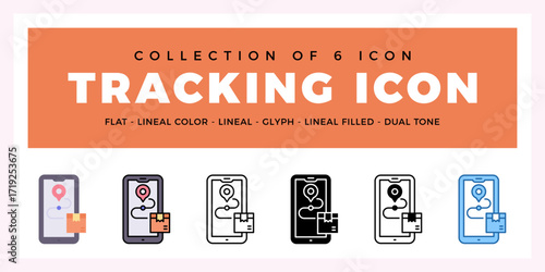 Pack of 6 Vector Tracking icon