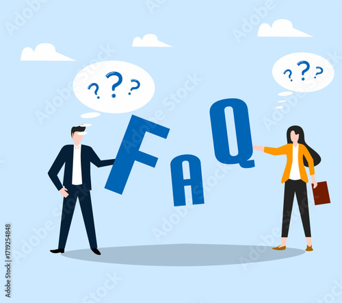 businessman and business team FAQ website 