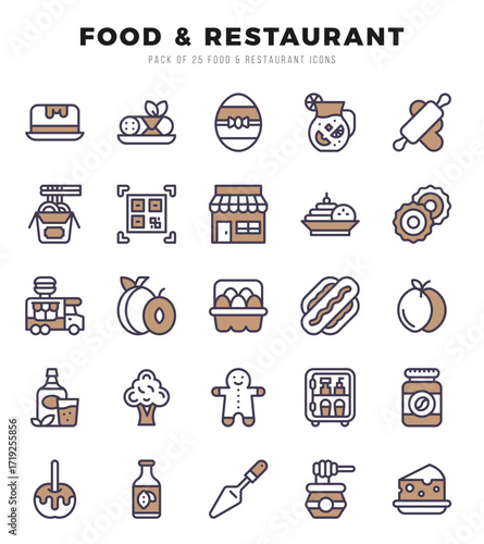 Food and Restaurant icons set. Vector illustration.