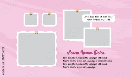 Pictures or photos frame collage layout abstract photo frames and digital photo wall template