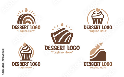 5 Dessert Logo Set Sweet and Creative Branding Collection