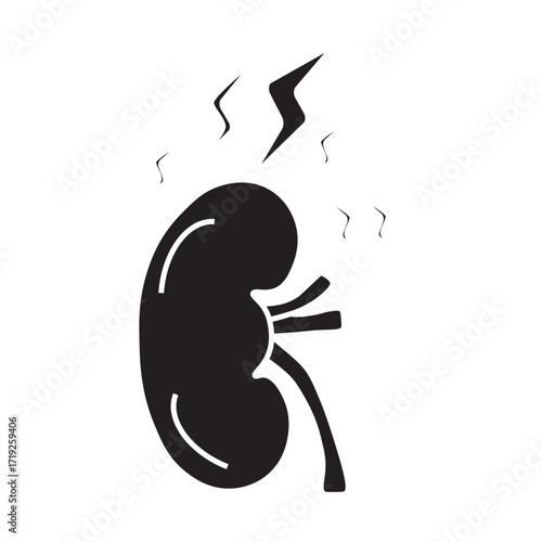 Acute Kidney Injury Glyph Icon 