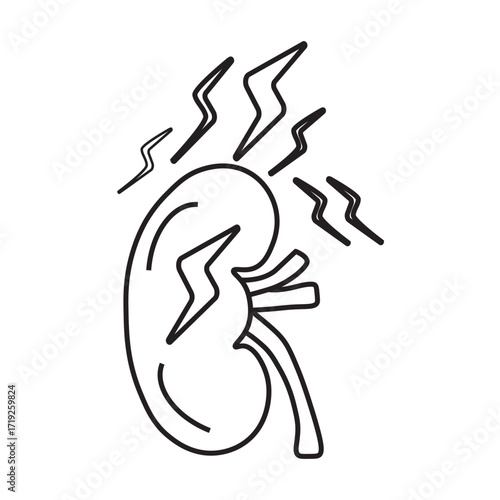 Acute Kidney Injury line icon