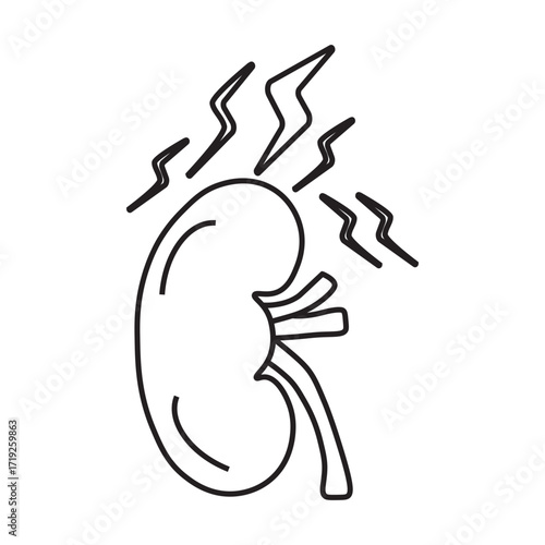 Acute Kidney Injury line icon