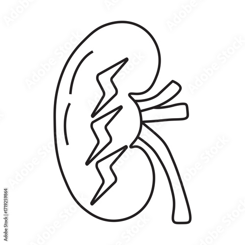Acute Kidney Injury line icon