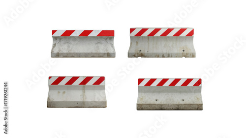 Concrete road divider on transparent background png