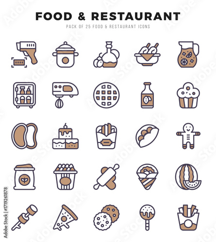 icons set. Food and Restaurant for web. app. vector illustration.