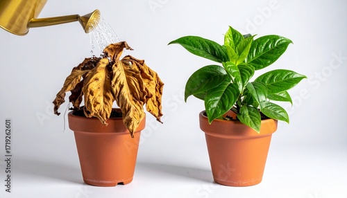 From Withered to Vibrant A Tale of Plant Revival Through Careful Watering and Nurturing