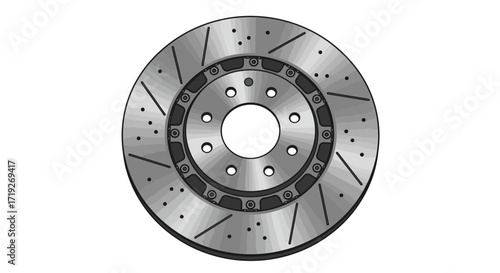Detailed Illustration of a Modern Car Disc Brake