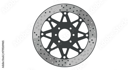 Detailed Vector Illustration of a Motorcycle Brake Rotor Disc
